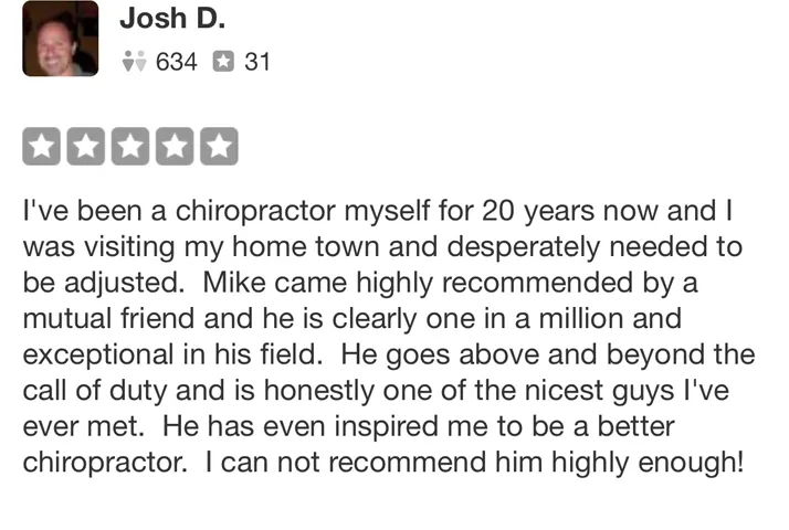Chiropractic Culver City CA Josh D Testimonial
